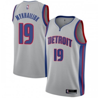 Nike Detroit Pistons #19 Sviatoslav Mykhailiuk Silver NBA Swingman Statement Edition Jersey Men's